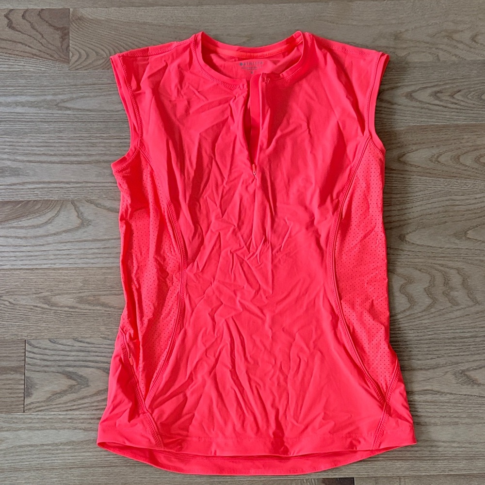 Athleta Neon Coral Sleeveless Swim Coverup